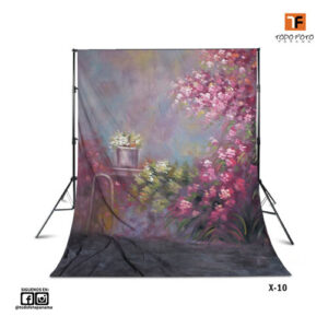 Fondo de tela 3x6m diseño flores x-10