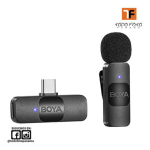 BOYA BY-V10 Sistema de micrófono inalámbrico ultracompacto con conector USB-C para dispositivos móviles (2,4 GHz)
