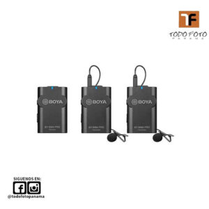 Boya by-wm4 pro-k2 sistema de micrófono omni lavalier inalámbrico para dos personas con montaje en cámara digital (2,4 ghz) by-wm4-pro-k2