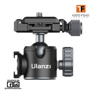 ULANZI U-80L Cabezal de r&oacute;tula con zapata fr&iacute;a lateral y placa de liberaci&oacute;n r&aacute;pida tipo Arca