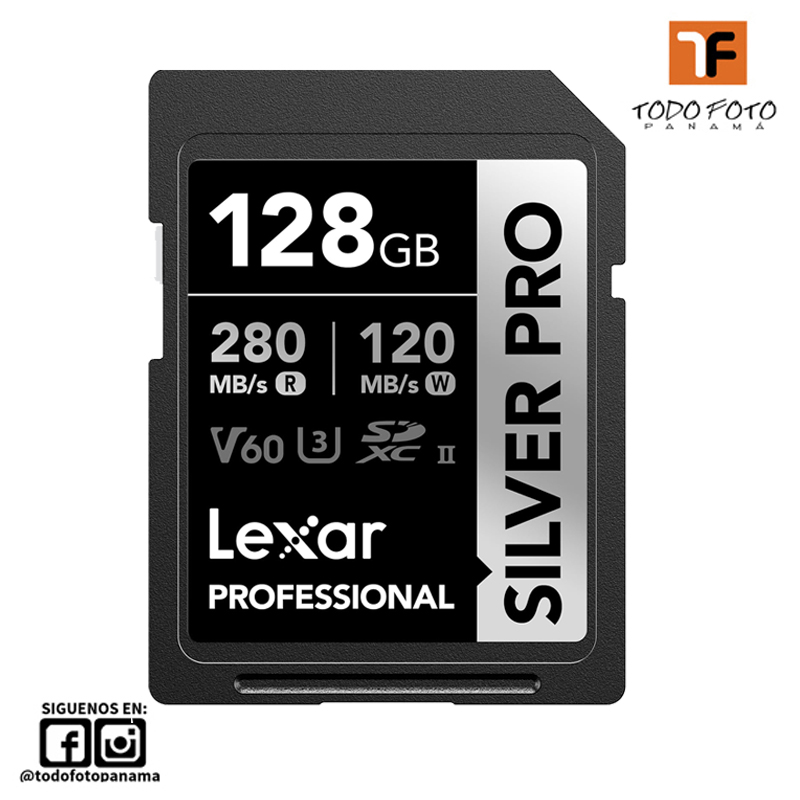 Tarjeta de memoria SD Lexar 128GB Professional V60