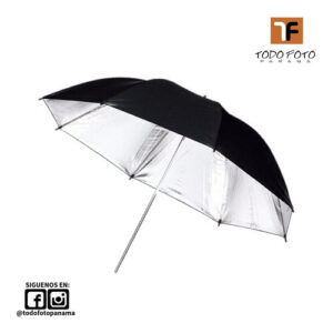 Paraguas negro/plateado 40" pulg. ob40p