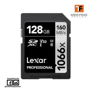 Tarjeta de memoria SD Lexar 128GB Professional 1066x