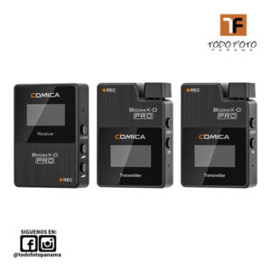 Comica audio boomx-d pro d2 sistema/grabador de micrófono inalámbrico digital ultracompacto para 2 personas (2,4 ghz, negro) boomx-d-pro-d2