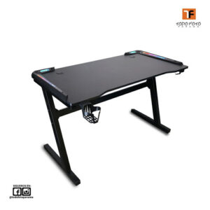 Escritorio Gaming GT1006Z, LED RGB, 120 x 60 para Ordenador, Oficina, Gamer – Negro