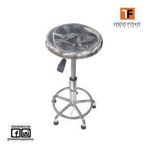 Taburete de metal con tapa asiento redondo ajustable en altura se001