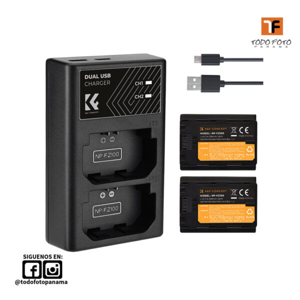 Batería  NP-FZ100 2pack  para cámara Sony con cargador