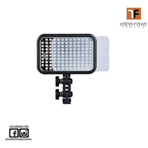 Luz led en cámara godox led126 con balance de luz diurna 7.5w