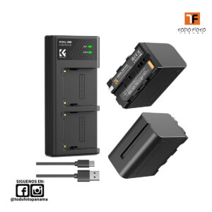 k&f concept Kit de cargador + 2 baterias NP970