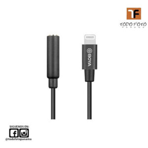 Boya by-k3 cable adaptador hembra trrs de 3,5 mm a lightning (2,4")