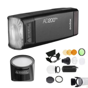 Godox ad200pro flash kit con cabeza redonda y modificadores ad200pro-kit