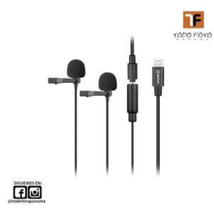 Boya by-m2d micrófonos lavalier omnidireccionales díales digitales con cable lightning desmontable